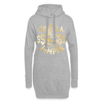 Gorilla Pimpin Hustle - Hoodie-Kleid - Grau meliert - Vorne