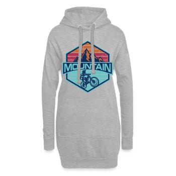 Mountainbike MTB Biker Berge Radsport Geschenk - Hoodie-Kleid - Grau meliert - Vorne