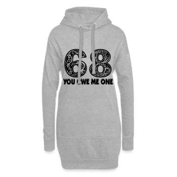 68 Owe Me One Sex Positon - Hoodie-Kleid - Grau meliert - Vorne