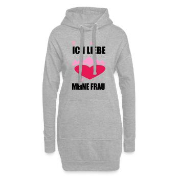 J'aime ma femme - Sweat-shirt à capuche long Femme - gris chiné - Devant