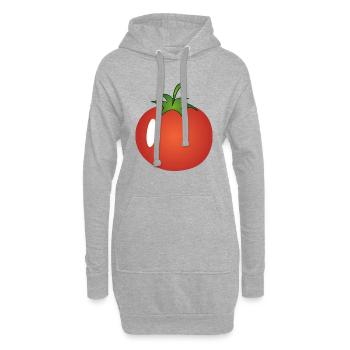 Tomate, Tomaten, rote Tomate, saftige Tomate - Hoodie-Kleid - Grau meliert - Vorne