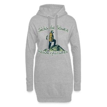 Wanderparadies Sächsische Schweiz - Hoodie-Kleid - Grau meliert - Vorne