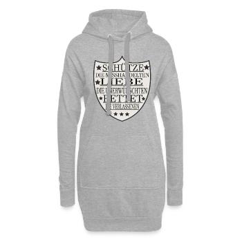 Katze Hund Tierheim Tierschutz - Hoodie-Kleid - Grau meliert - Vorne