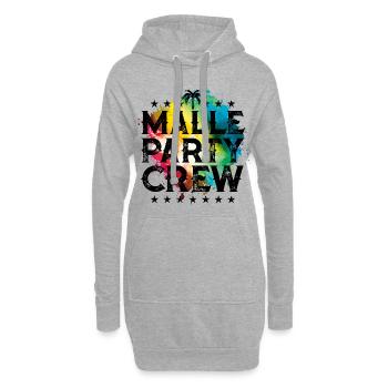 Malle party crew coloré - Sweat-shirt à capuche long Femme - gris chiné - Devant
