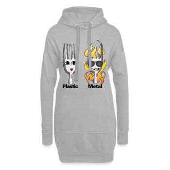 Metal - Hoodie-Kleid - Grau meliert - Vorne