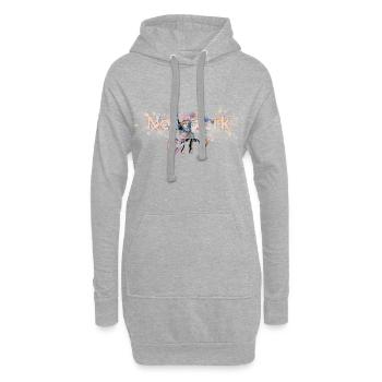 La ville de New York - Sweat-shirt à capuche long Femme - gris chiné - Devant