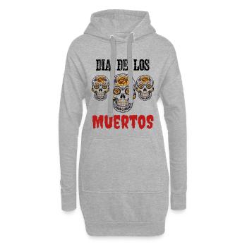 Dia de los muertos - Hoodie-Kleid - Grau meliert - Vorne