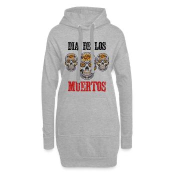 Dia de los muertos - Hoodie-Kleid - Grau meliert - Vorne