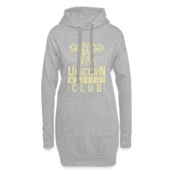 Unicorn workout gear gym fitness - Sweat-shirt à capuche long Femme - gris chiné - Devant