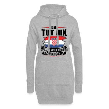 Kroatien Kroate | Balkan Kroatin Urlaub Geschenke - Hoodie-Kleid - Grau meliert - Vorne