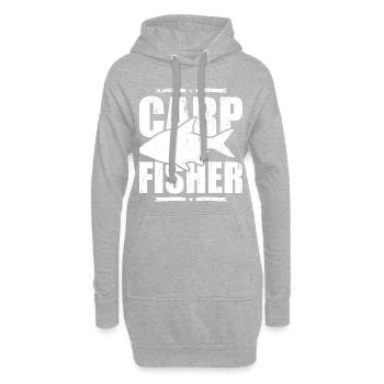 Équipe de pêche de Carp Fishen - Sweat-shirt à capuche long Femme - gris chiné - Devant