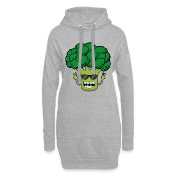 Brocoli Brocoli Légumes Drôle avec des lunettes de soleil - Sweat-shirt à capuche long Femme - gris chiné - Devant