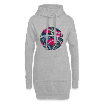 basketball basket ball tropical - Sweat-shirt à capuche long Femme - gris chiné - Devant