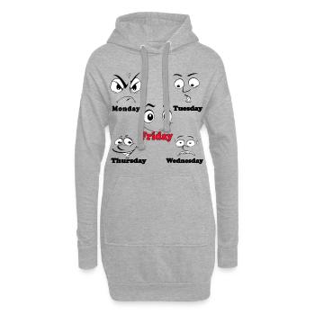 Meine Arbeitswoche lustige lustige Gesichter - Hoodie-Kleid - Grau meliert - Vorne