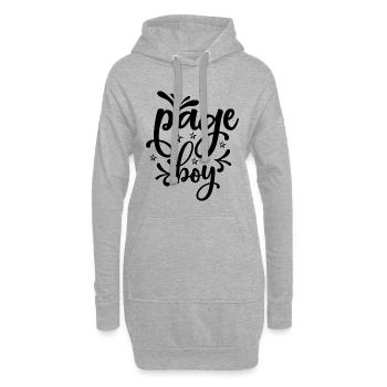 Page garçon - conception de mariage - Sweat-shirt à capuche long Femme - gris chiné - Devant
