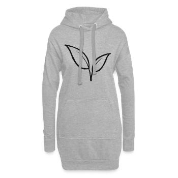 Feuille feuilles plante plantes cadeau jardin - Sweat-shirt à capuche long Femme - gris chiné - Devant