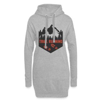 Trail running - Sweat-shirt à capuche long Femme - gris chiné - Devant