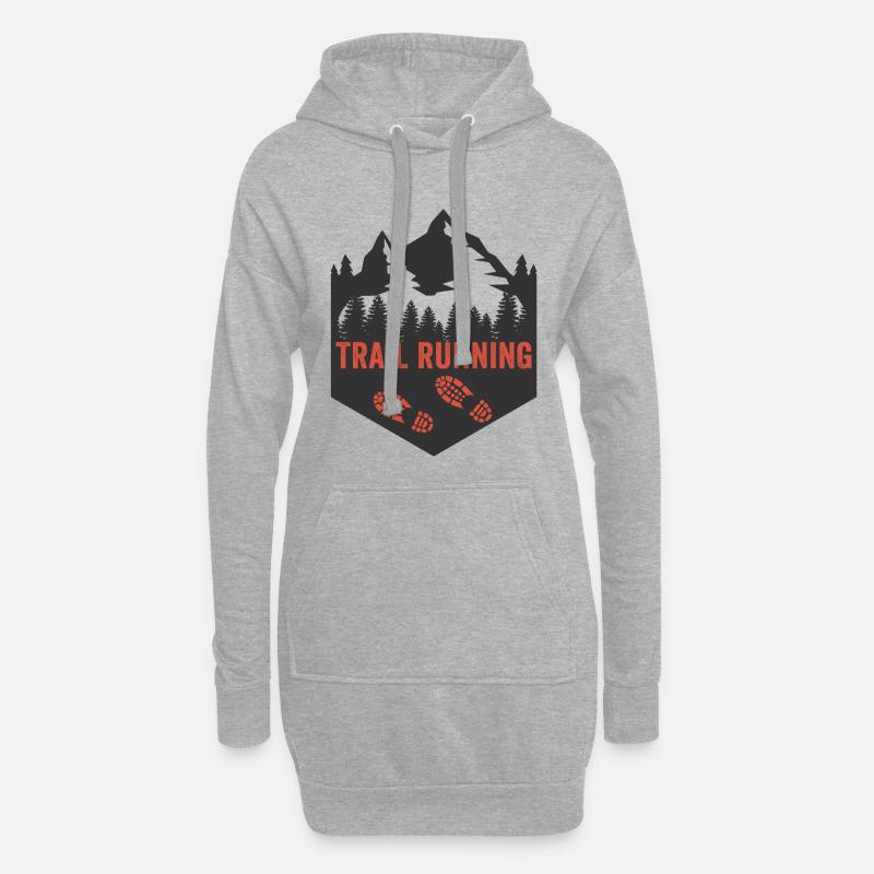 Trailrunning - Hoodie-Kleid - Grau meliert