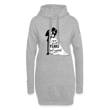 25 ans nouvellement marié! - Sweat-shirt à capuche long Femme - gris chiné - Devant