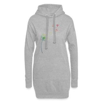 Regenbogen Pusteblume Löwenzahn Noten Musik - Hoodie-Kleid - Grau meliert - Vorne