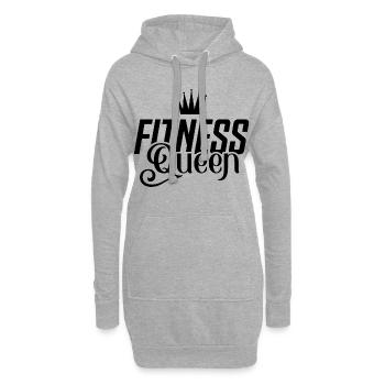 Fitness Queen Krone Workout - Hoodie-Kleid - Grau meliert - Vorne