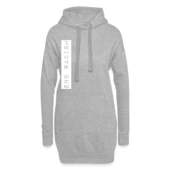 Fin du racisme - Fin racism - Sweat-shirt à capuche long Femme - gris chiné - Devant