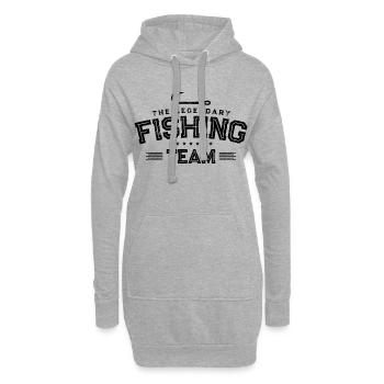 Logo de poisson de l'équipe de pêcheur de pêche - Sweat-shirt à capuche long Femme - gris chiné - Devant