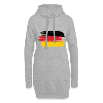 Allemagne drapeau Allemagne pays favori des fans - Sweat-shirt à capuche long Femme - gris chiné - Devant