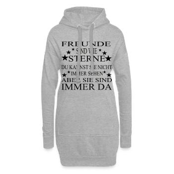 Freunde sind wie Sterne - Hoodie-Kleid - Grau meliert - Vorne