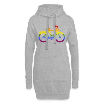 Vélo vélo vélo arc-en-ciel LGBT roue gay - Sweat-shirt à capuche long Femme - gris chiné - Devant