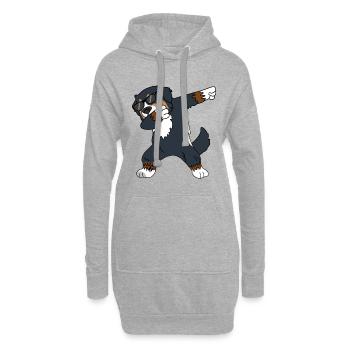 Bernese Berner Sennenhund Dabbing Dansant Drôle - Sweat-shirt à capuche long Femme - gris chiné - Devant