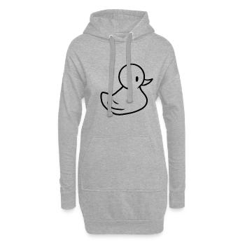 Badeente Ente Quietscheente Entchen Geschenkidee - Hoodie-Kleid - Grau meliert - Vorne