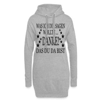 Danke an dich - Hoodie-Kleid - Grau meliert - Vorne