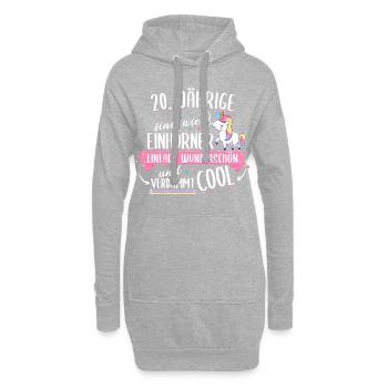 Geburtstag 20 Geburtstag Einhorn Spruch Party - Hoodie-Kleid - Grau meliert - Vorne