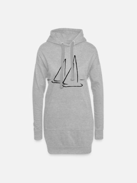 Segelsport Segler Surfer Surfen Segeln Windsurfen - Hoodie-Kleid - Grau meliert