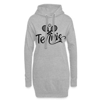 Tennis Sport Raquettes de tennis - Sweat-shirt à capuche long Femme - gris chiné - Devant