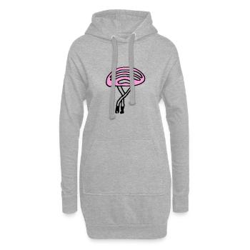 Fahrradhelm pink - Hoodie-Kleid - Grau meliert - Vorne