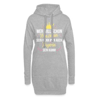 Bayerin Bayern Bayrisch Prinzessin Spruch bayrisch - Hoodie-Kleid - Grau meliert - Vorne