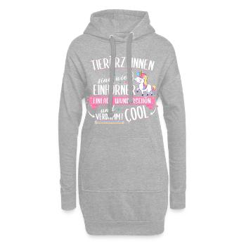 Tierarzt Tierärztin Tiere Einhorn Beruf Spruch - Hoodie-Kleid - Grau meliert - Vorne