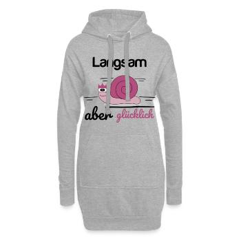 Joggen Schnecke Krone langsam aber glücklich - Hoodie-Kleid - Grau meliert - Vorne