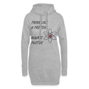 Proton - Soyez positif - Sweat-shirt à capuche long Femme - gris chiné - Devant