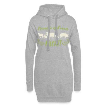 Vegetarisch Vegan Vegetarier Veganer Spruch - Hoodie-Kleid - Grau meliert - Vorne