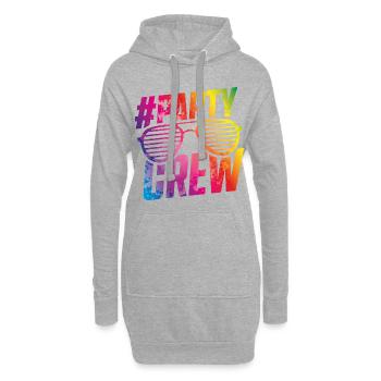 équipe de fête colorée - Sweat-shirt à capuche long Femme - gris chiné - Devant