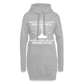 Stockschießen Eisstockschießen Eisstock Spruch - Hoodie-Kleid - Grau meliert - Vorne