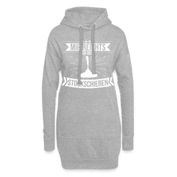 Stockschießen Eisstockschießen Eisstock Spruch - Hoodie-Kleid - Grau meliert - Vorne