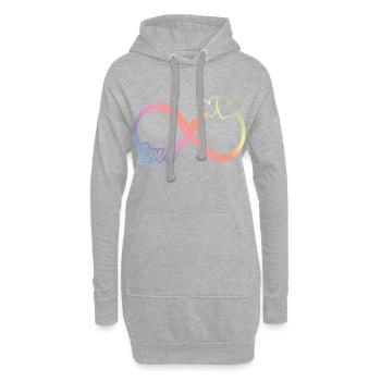 liebe unendlich infinity symbol - Hoodie-Kleid - Grau meliert - Vorne