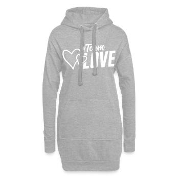 team liebe love herzen herz - Hoodie-Kleid - Grau meliert - Vorne
