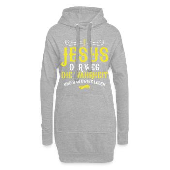 Jesus Christus Wahrheit Rettung - Hoodie-Kleid - Grau meliert - Vorne