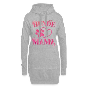 Hunde Mama Herz Hundepfote - Hoodie-Kleid - Grau meliert - Vorne