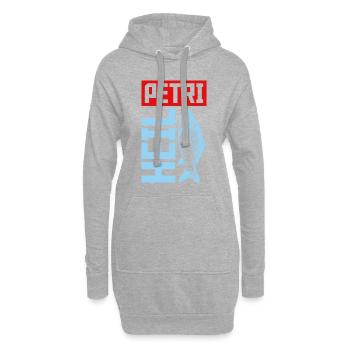 Petri Heil Fischen Angeln Spruch - Hoodie-Kleid - Grau meliert - Vorne